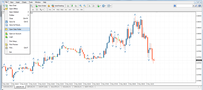 Open MT4 data folder