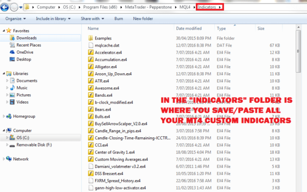 Paste Indicators Inside Indicators folder